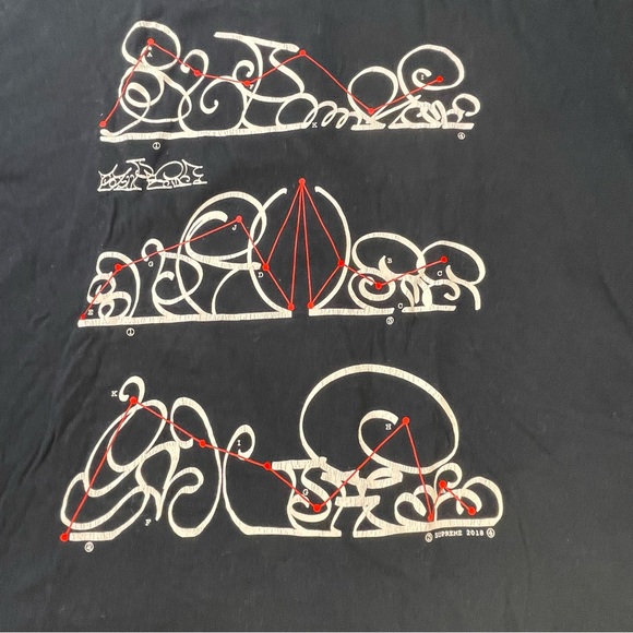 Supreme System Graphic Black Color Mens XL Size Tee Shirt - Picture 2 of 5